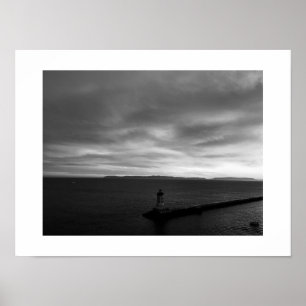 Poster Horizonte Escuro - Fotografia Preta e Branca