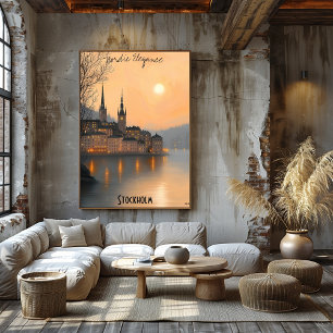Poster Horizonte Mínimo de Estocolmo - Arte da Cidade Sue