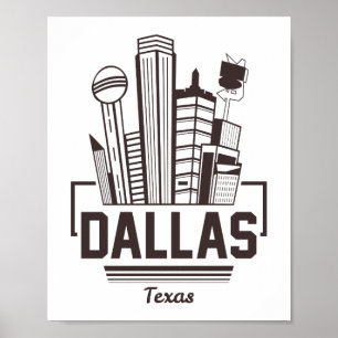 Poster Horizonte Moderno de Dallas Texas Design Gráfico U