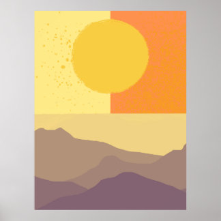 Poster Horizonte ouro: Um Sunset Minimalista