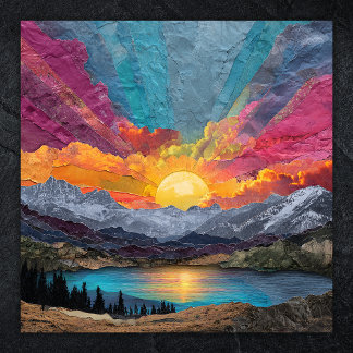 Poster Horizonte Radiante — Nascer do Sol no Lago da Mont