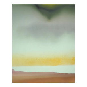 Pôster Horizonte Suave Abstrato em Tons Terrosos