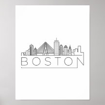 Horizonte urbano da cidade de Boston, horizonte de