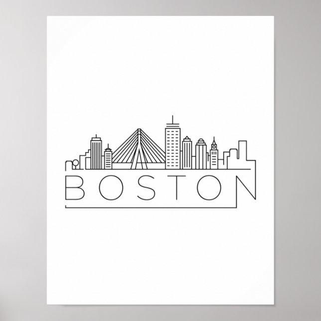 Poster Horizonte urbano da cidade de Boston, horizonte de (Frente)