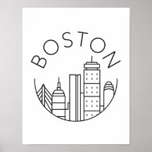 Horizonte urbano da cidade de Boston, horizonte de