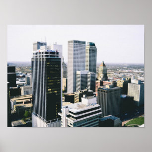 Poster Horizonte Urbano de Downtown Tulsa