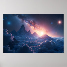 Poster Horizontes do Multiverso em 8K: Via Láctea e Dimen