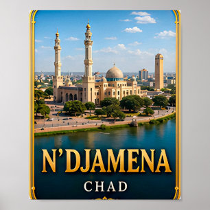 Poster Horizontes do Rio Chari e do Deserto de N'Djamena