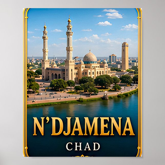 Poster Horizontes do Rio Chari e do Deserto de N'Djamena (Frente)