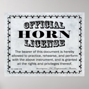 Pôster Horn License
