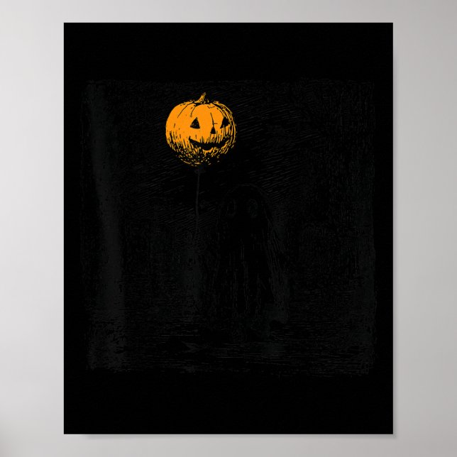 Poster Horror Ghost Halloween Soky Season Pumpkin Sce Men (Frente)