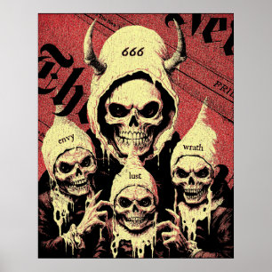 Poster Horror oculto Esqueletos do diabo