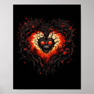 Poster Horror Vermelho Fantasma Caveira Assustadora Hallo