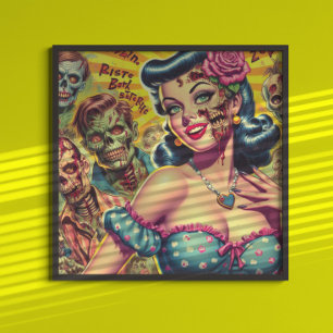 Poster Horror Zombie Pin-up