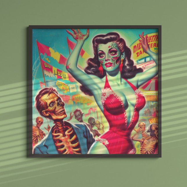 Poster Horror Zombie Pinup (Criador carregado)