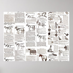 Poster Horse Antique Advertising Newpaper Art