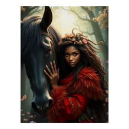 Pôster Horse e Companion Fantasy Art