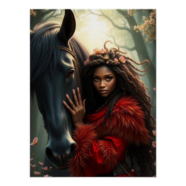 Pôster Horse e Companion Fantasy Art (Frente)