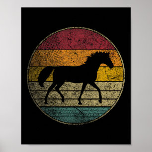 Poster Horse Lover Riding Girl Horseback Vintage Retro 70