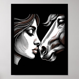 Poster Horse Mãe Equestrian Horsecly Riding Cowgirl For W