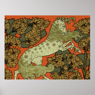 Pôster Horse Medieval Arts Artesanatos Art Nouveau