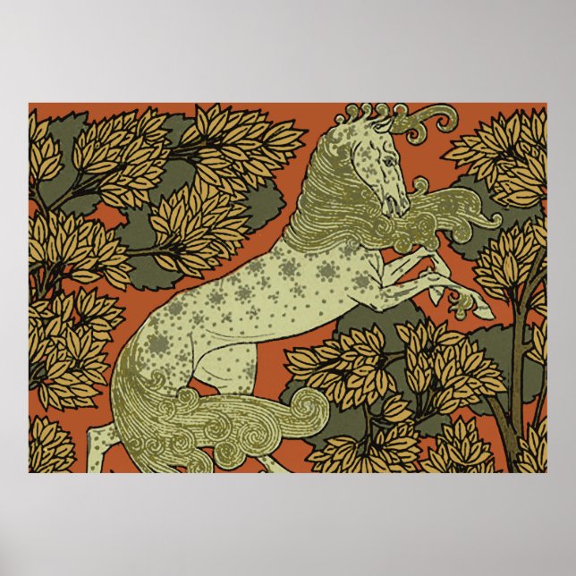 Pôster Horse Medieval Arts Artesanatos Art Nouveau (Frente)