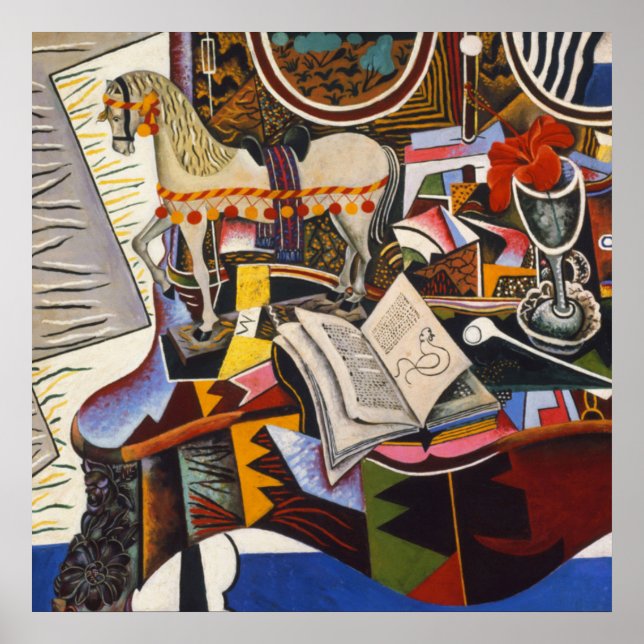 Poster Horse Pipe Red Flower por Joan Miro (Frente)