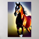 Poster de retrato de cavalo em desenho de lápis de