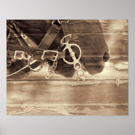 Poster Horse Vintage Oeste da Sépia Rússia Madeira