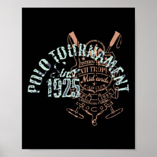 Poster Horseback Polo Riding & Polo Player Equestrian