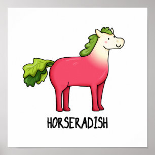 Poster Horseradino Funny Horse Pun