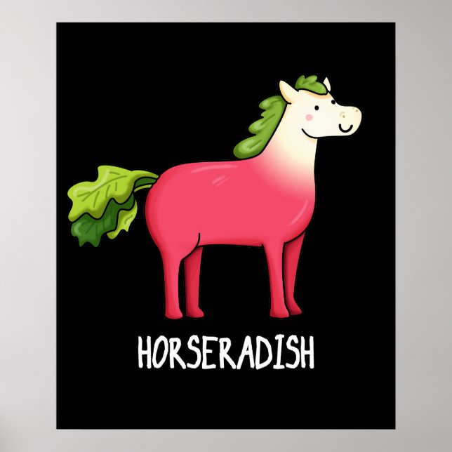 Poster Horseradish Funny Horse Pun Dark BG (Frente)