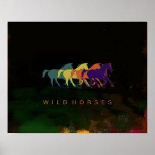 Pôster horses running prints