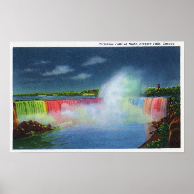 Poster Horseshoe Falls Illuminated at Night # 2 (Frente)
