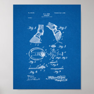 Pôster Horseshoe Patent - Blueprint