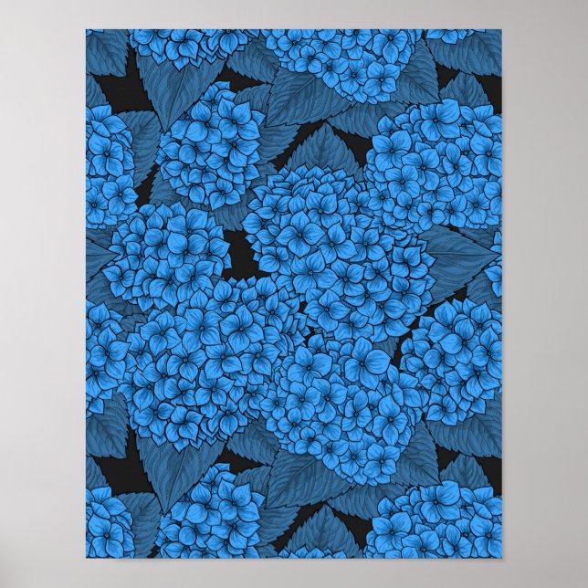 Poster Hortênsia azul (Frente)