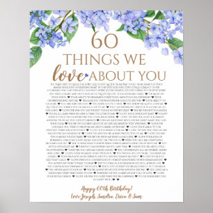 Poster hortênsia coisas que amamos você 60 coisas anivers