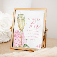 Hortênsias Rosa & Barra Mimosa de Vidro Dourado