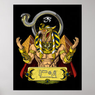 Poster Horus egípcio God Ra Pyramids Antigamente mitologi