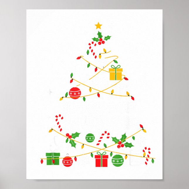 Poster Hosce Nurse Christmas Tree Lights Womens Mens Kids (Frente)