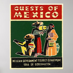 Pôster hóspedes do méxico