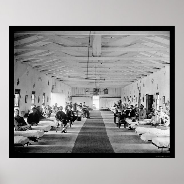 Poster Hospital Armory Square em Washington DC 1865 (Frente)