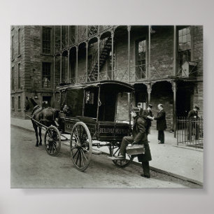 Poster Hospital de Bellevue do vintage na Nova Iorque NY