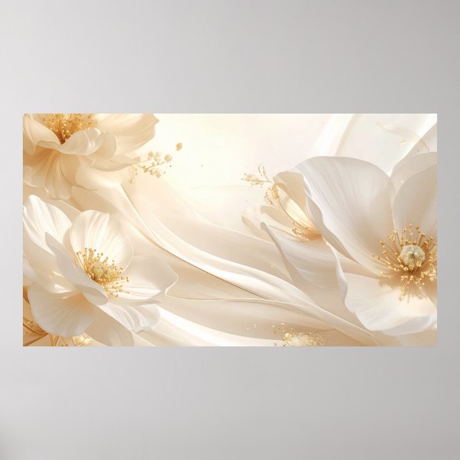 Poster Hospitality Grandeur: A Fluid Floral and Silk Wall (Frente)