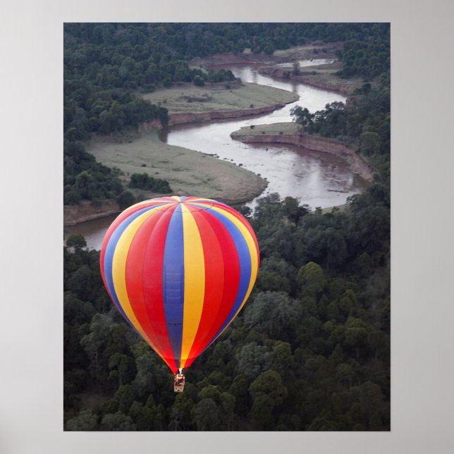 Pôster Hot-Air Ballooning over the Mara River (Frente)