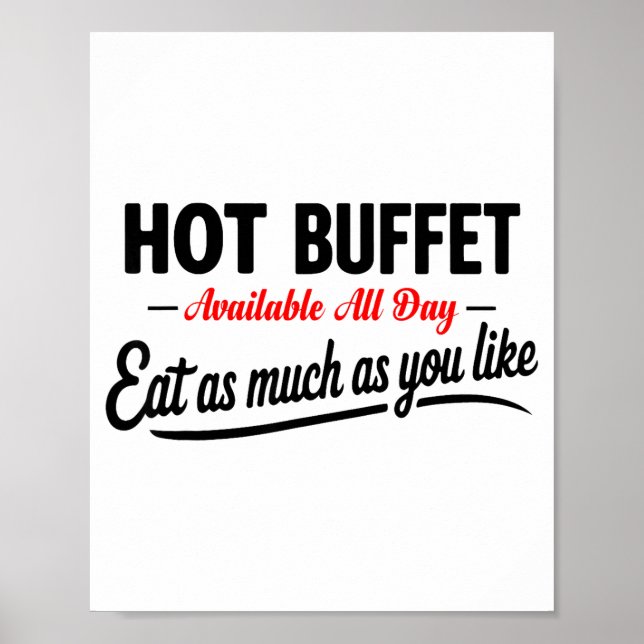 Poster Hot Buffet Available All Day Eat As Much As You Li (Frente)