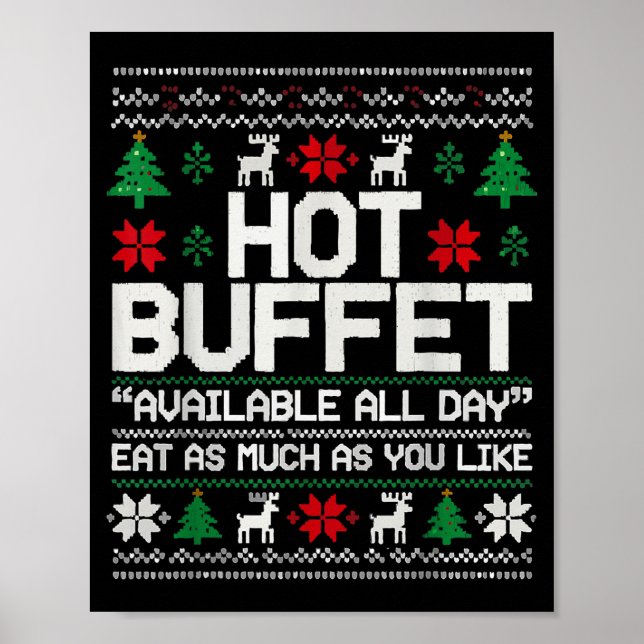 Poster Hot Buffet Available All Day Eat As Much As You Li (Frente)