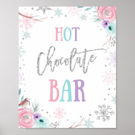 Poster Hot Chocolate Bar Cocoa Winter Onederland Birthday