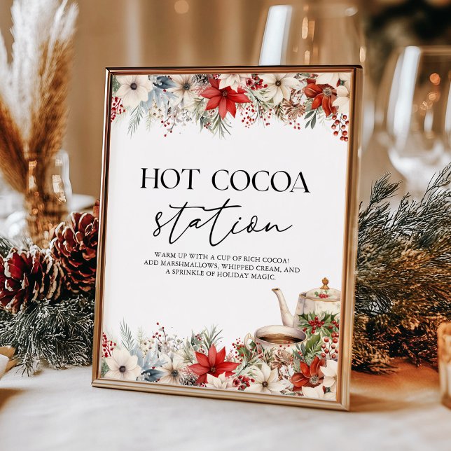 Poster Hot Cocoa Station Christmas Holiday Tea Party (Criador carregado)