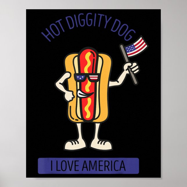 Poster Hot Diggy Dog 4 de julho Picnic de CHURRASCO Patri (Frente)